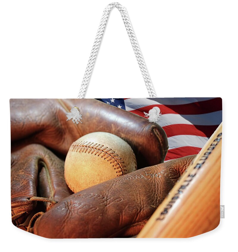 Baseball Weekender Tote Bag featuring the photograph Americas Pastime by Pat Cook