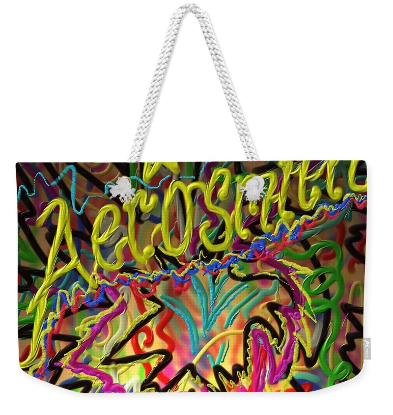 Aerosmith Weekender Tote Bag featuring the painting America's Rock Band by Kevin Caudill