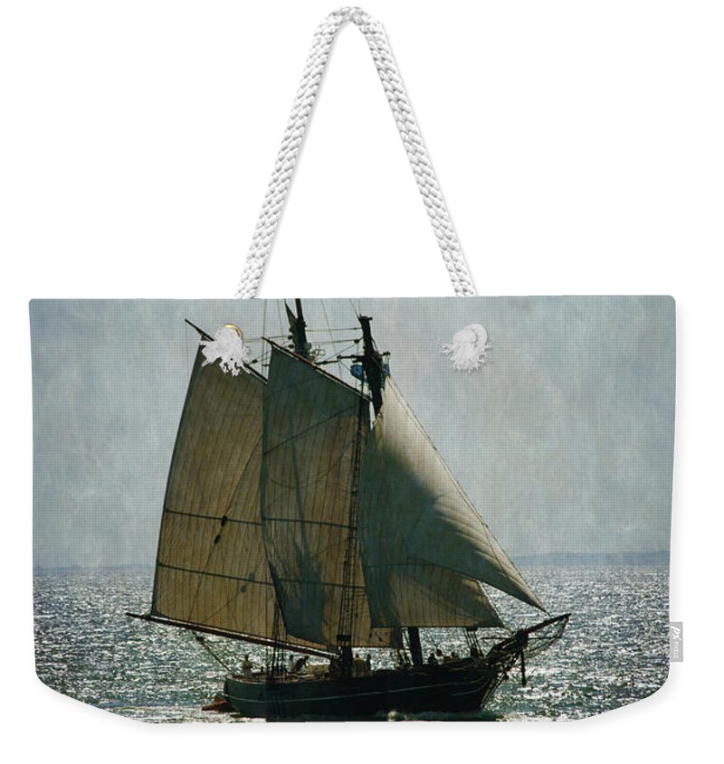 A Sail Weekender Tote Bag featuring the photograph Amistad by Karol Livote