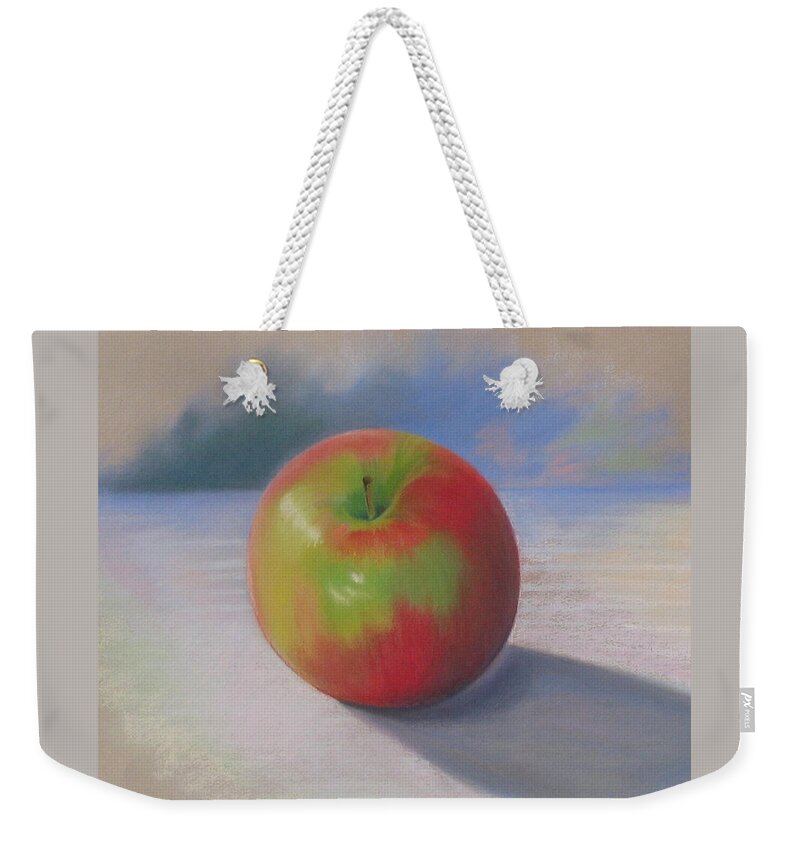 Apple Weekender Tote Bag featuring the painting An Apple A Day Still Life Painting by Shirley Galbrecht