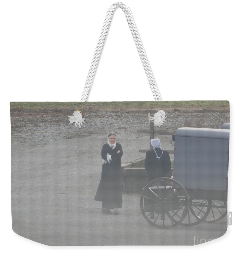 Amish Weekender Tote Bag featuring the photograph An Evening Goodbye by Christine Clark