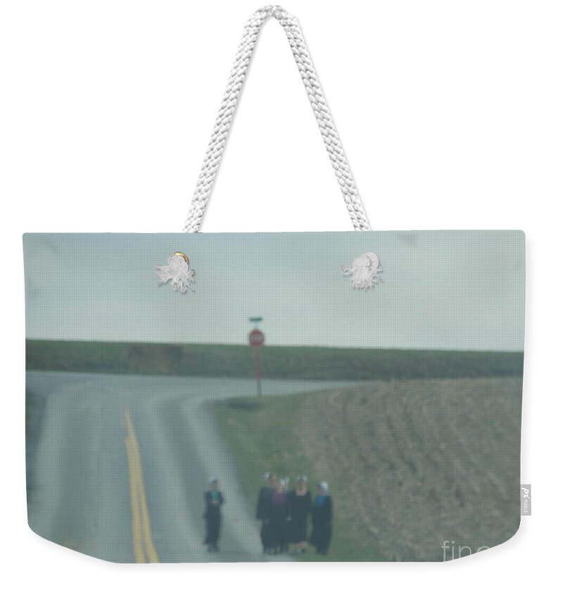 Amish Weekender Tote Bag featuring the photograph An Evening Stroll by Christine Clark