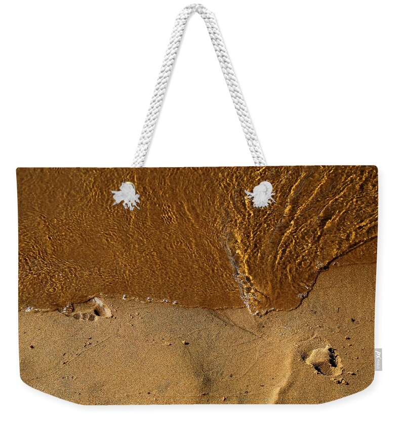 Sand Weekender Tote Bag featuring the photograph An Evening Stroll by Mary Bedy