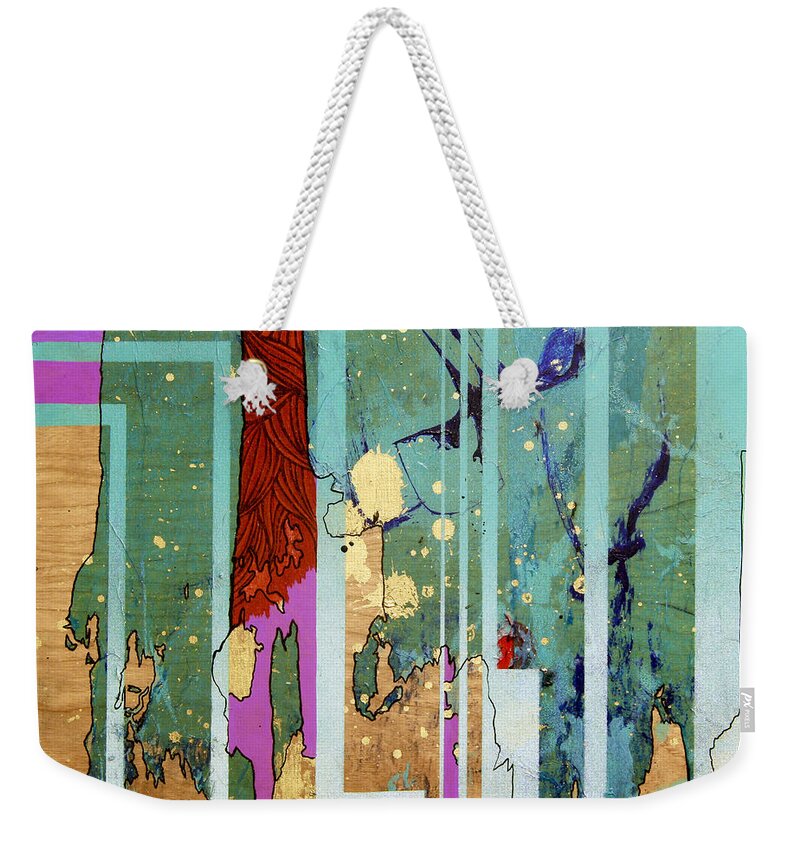 Street Art Weekender Tote Bag featuring the painting An Overwhelming fear Of Sharks by Bobby Zeik