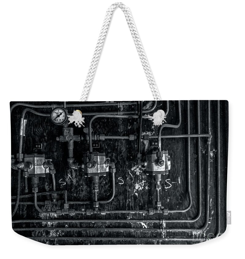 Industrial Weekender Tote Bag featuring the photograph Analog Motherboard 2 by James Aiken