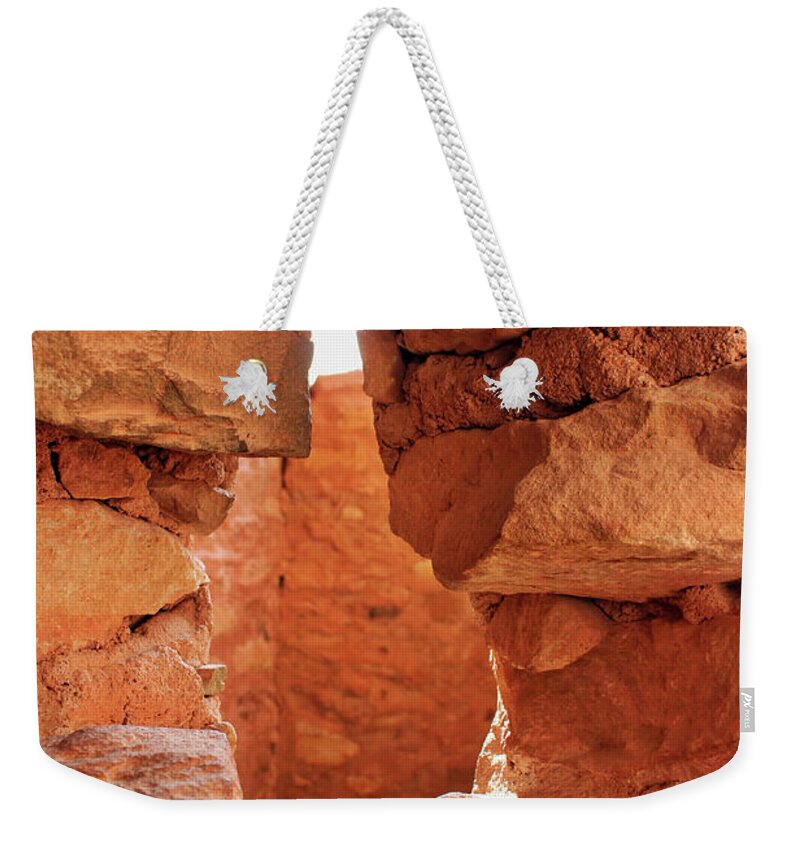 Cliff Dwellings Weekender Tote Bag featuring the photograph Anasazi Cliff Dwellings #8 by Lorraine Baum