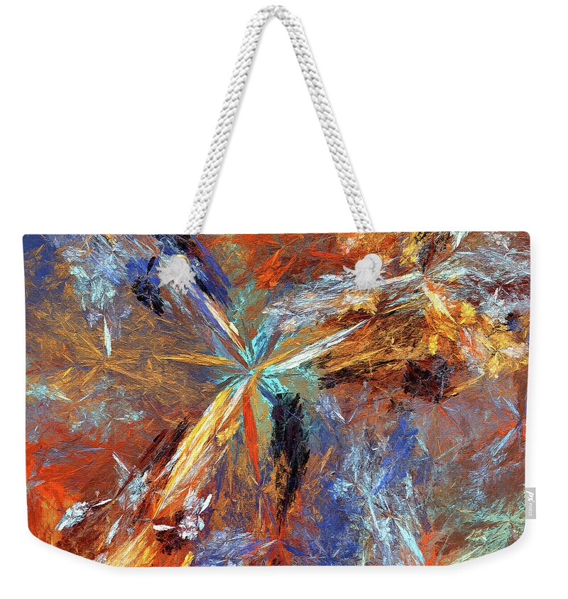 Abstract Weekender Tote Bag featuring the digital art Andee Design Abstract 15 2018 by Andee Design