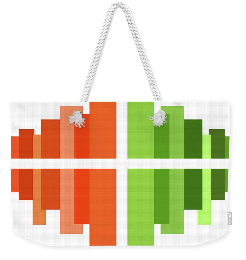 Andee Design Orange And Green Abstract Weekender Tote Bag featuring the digital art Andee Design Abstract 6 2016 by Andee Design