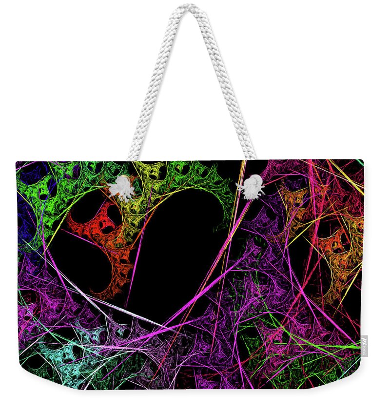 Abstract Weekender Tote Bag featuring the digital art Andee Design Abstract 98 2017 by Andee Design