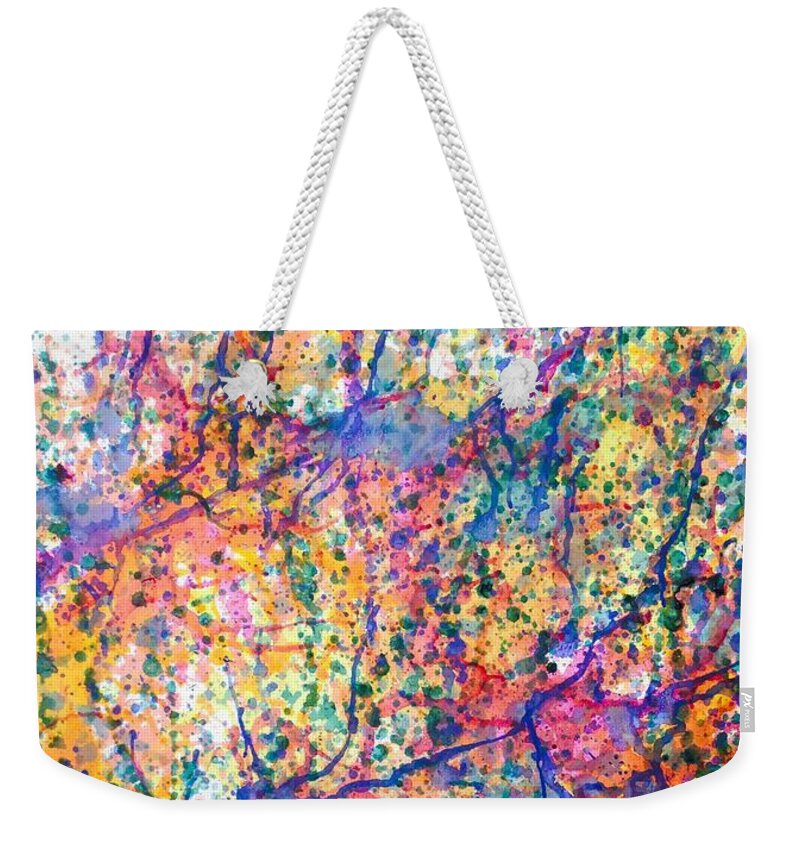 Abstract Expressionism Weekender Tote Bag featuring the painting Andrea by Mike King