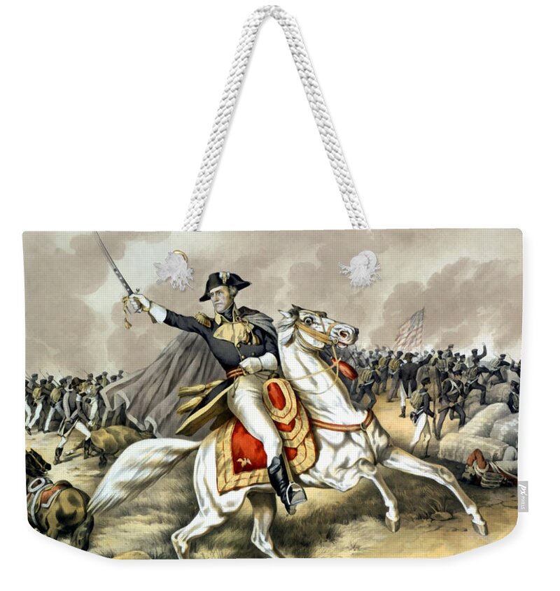 Andrew Jackson Weekender Tote Bag featuring the painting Andrew Jackson At The Battle Of New Orleans by War Is Hell Store