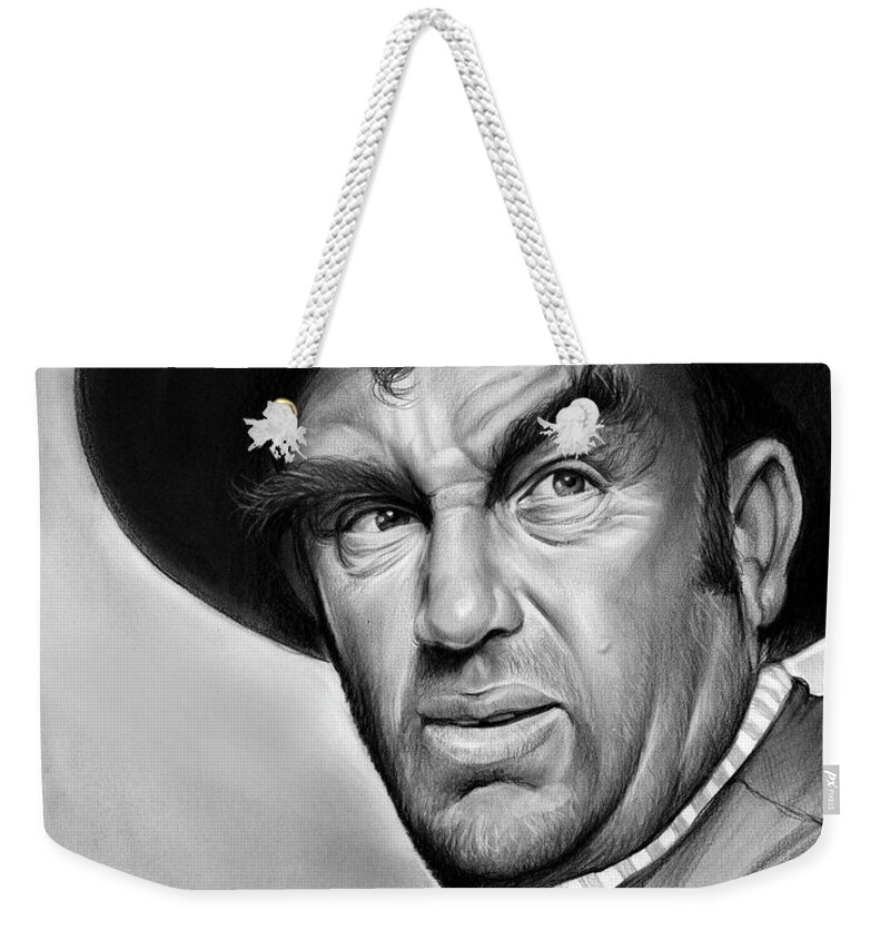Andy Devine Weekender Tote Bag featuring the drawing Andy Devine by Greg Joens