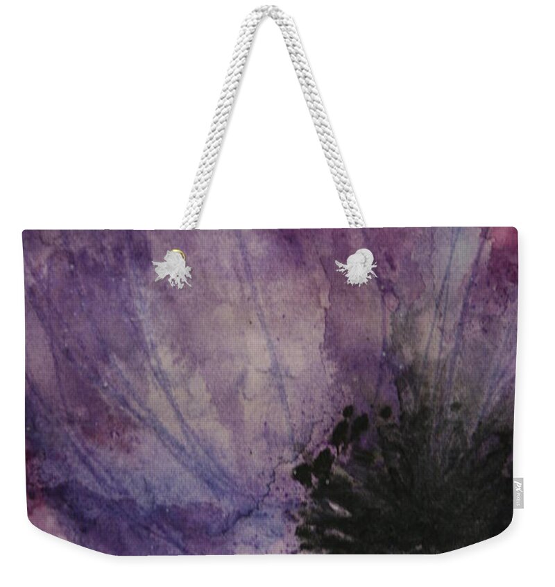 Purple Weekender Tote Bag featuring the painting Anemone by Marna Edwards Flavell