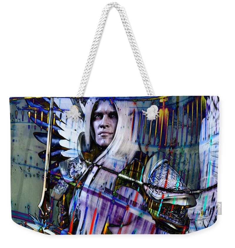 Angel Weekender Tote Bag featuring the digital art Angel of Light by Suzanne Silvir