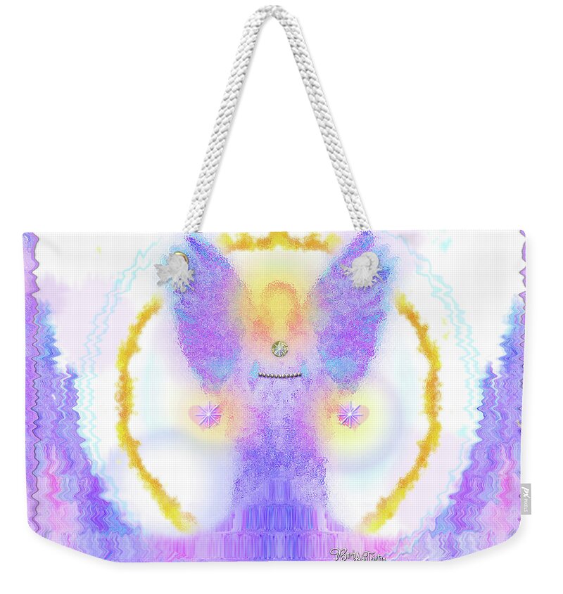 Inspiration Weekender Tote Bag featuring the digital art Angel of New Direction #180 by Barbara Tristan