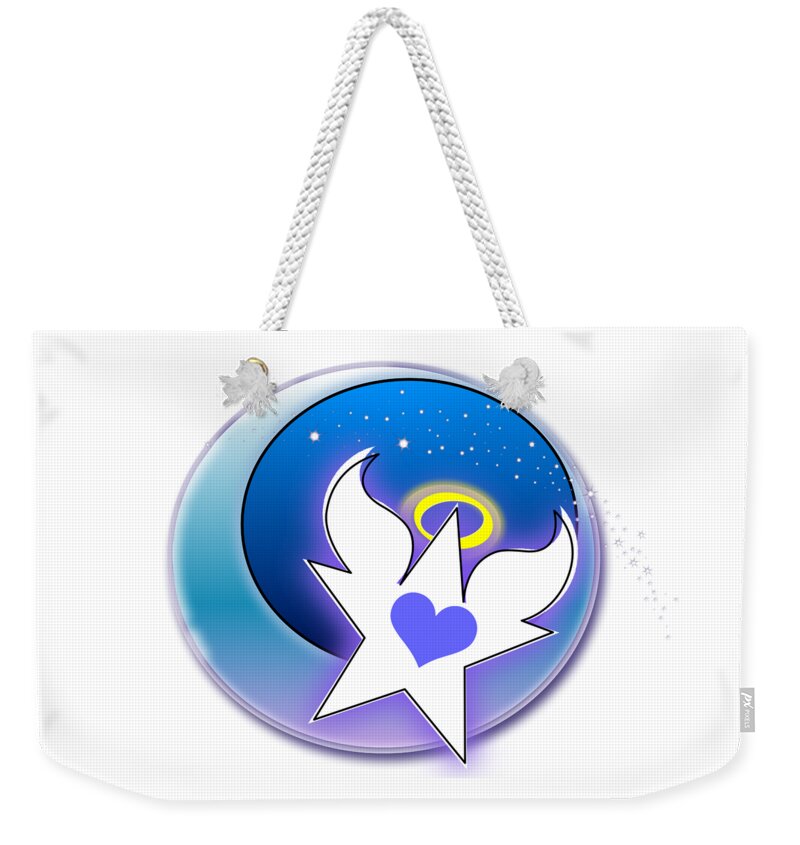 Angel Weekender Tote Bag featuring the digital art Angel Star Icon by Shelley Overton