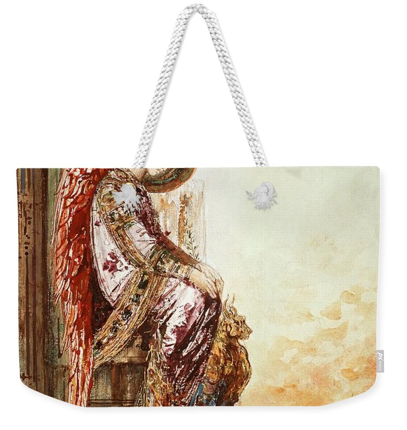 Angelic Weekender Tote Bag featuring the painting Angel Traveller by Gustave Moreau