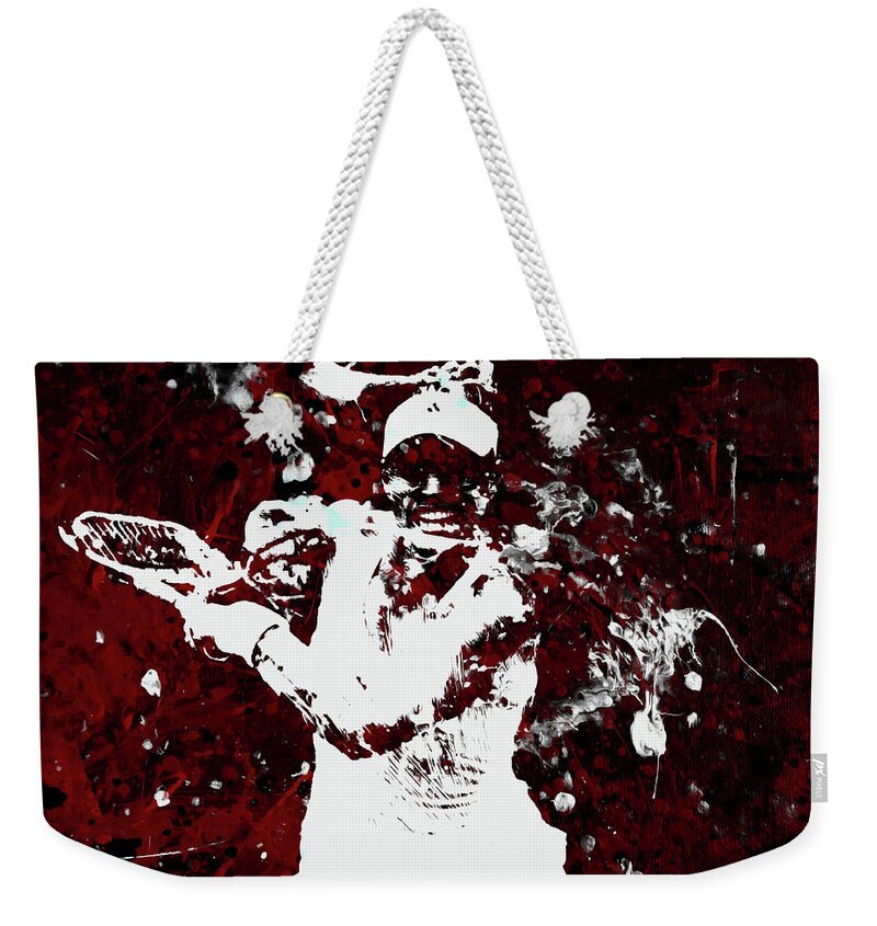 Angelique Kerber Weekender Tote Bag featuring the mixed media Angelique Kerber 3f by Brian Reaves