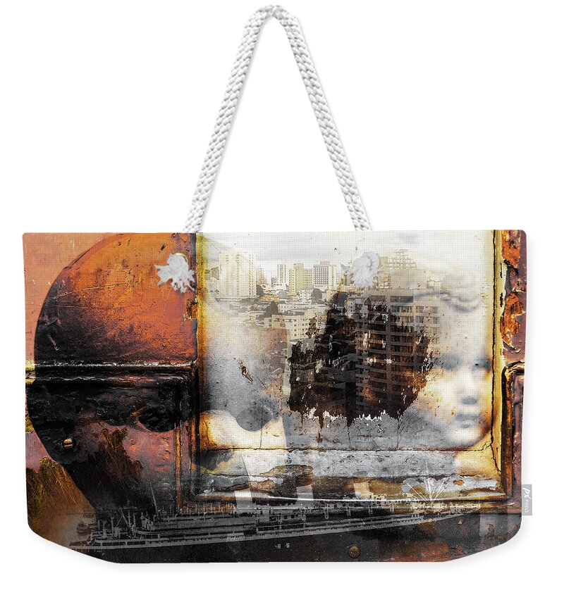 Face Weekender Tote Bag featuring the digital art Angels in former and modern times by Gabi Hampe
