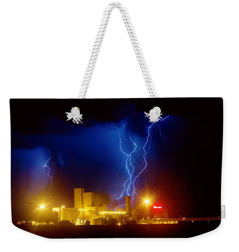 Anheuser-busch Weekender Tote Bag featuring the photograph Anheuser-Busch On Strikes by James BO Insogna