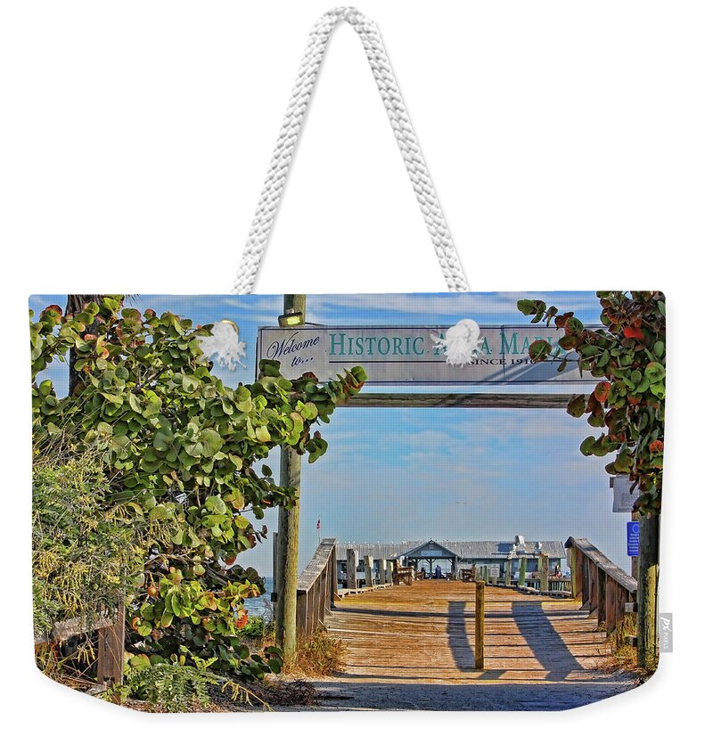 Anna Maria City Pier Weekender Tote Bag featuring the photograph Anna Maria City Pier Landmark by HH Photography of Florida
