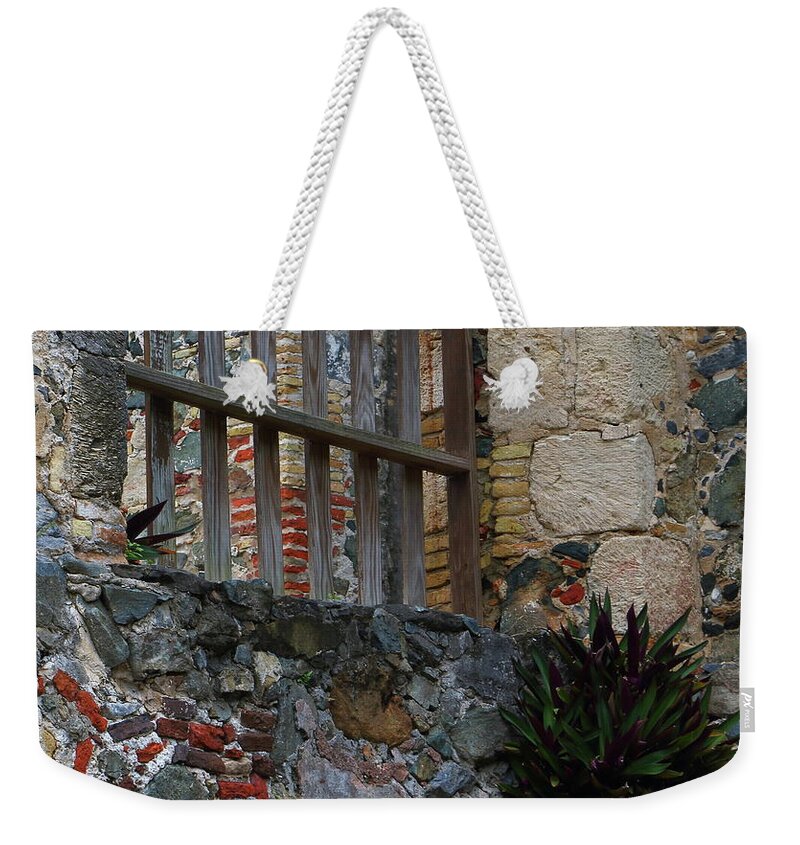 Annaberg Weekender Tote Bag featuring the photograph Annaberg Ruin Brickwork at U.S. Virgin Islands National Park by Jetson Nguyen