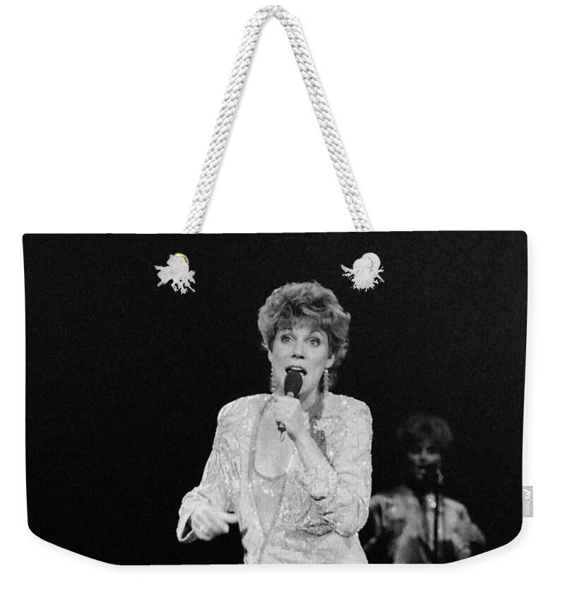 Music Weekender Tote Bag featuring the photograph Anne Murray at the Music Hall by Mike Martin