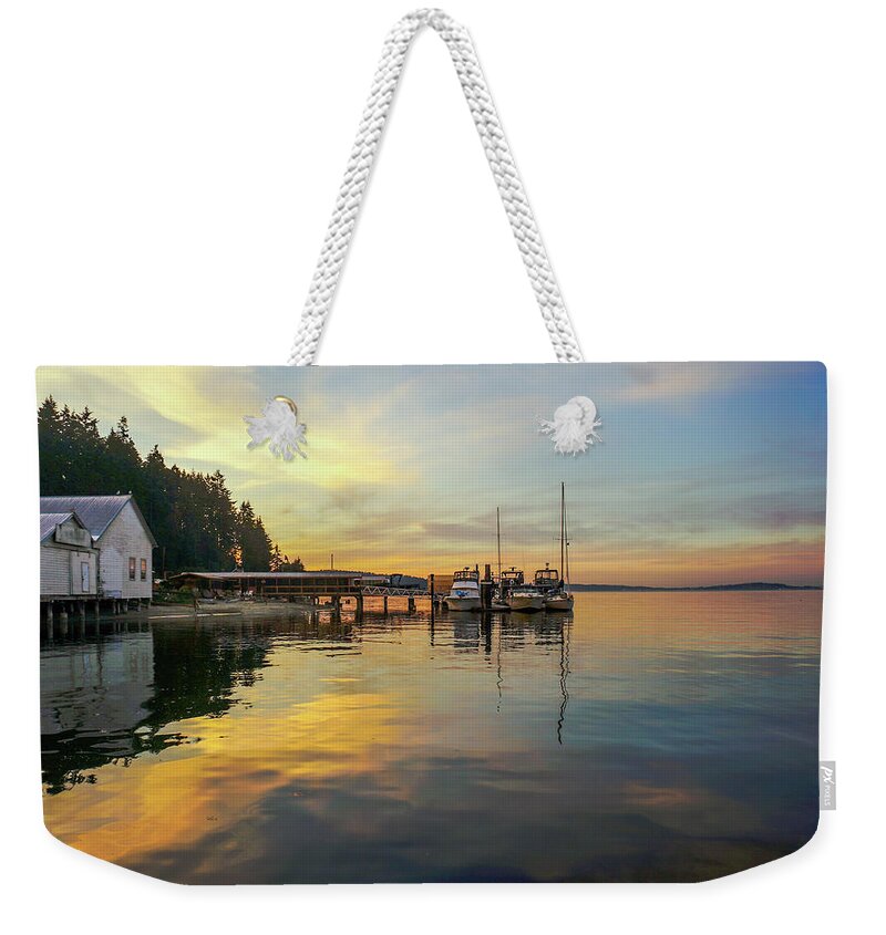 Beach Weekender Tote Bag featuring the photograph Anniversary Sunset by Ronda Broatch