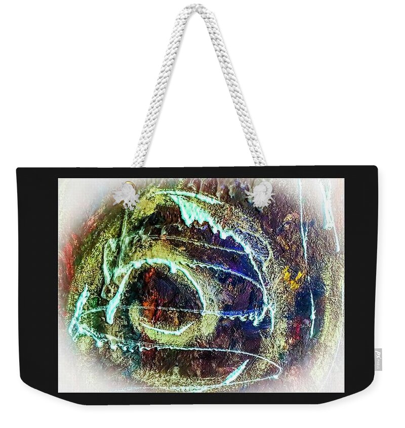 Black Hole Universe Abstaract Weekender Tote Bag featuring the painting Another dimension by Rick Reesman