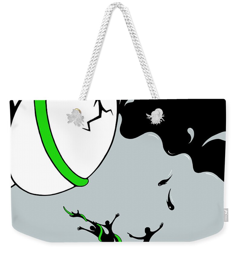 Climate Change Weekender Tote Bag featuring the drawing Antagonist by Craig Tilley