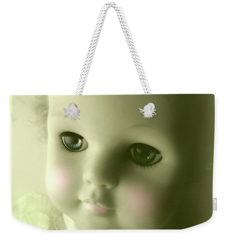 Antique Doll Weekender Tote Bag featuring the photograph Antique Doll Vignette the Second by Susan Lafleur