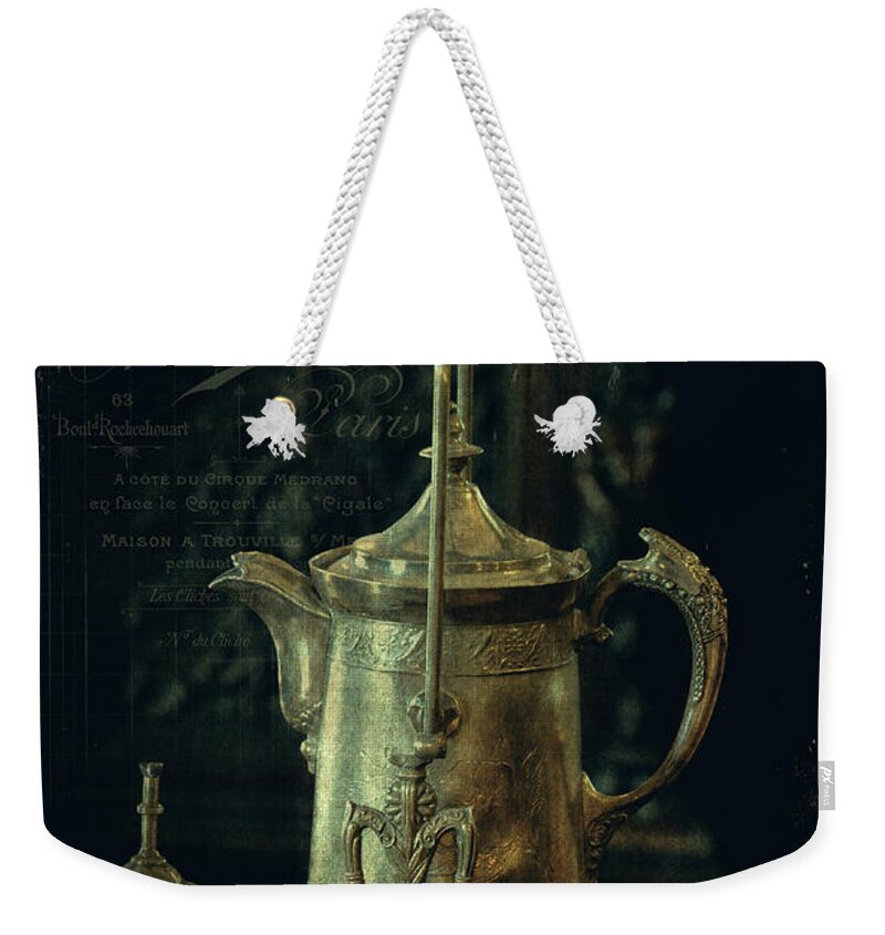 Casa Loma Weekender Tote Bag featuring the photograph Antique Tea Pot by Maria Angelica Maira