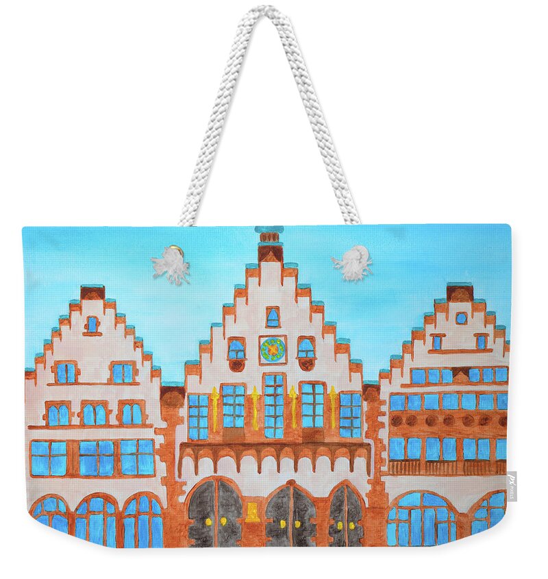 Frankfurt Weekender Tote Bag featuring the painting Antique Tours by Iryna Goodall