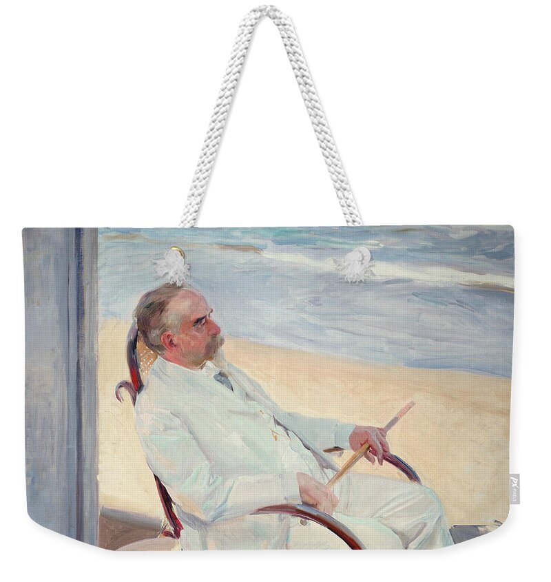 19th Century Art Weekender Tote Bag featuring the painting Antonio Garcia at the Beach by Joaquin Sorolla