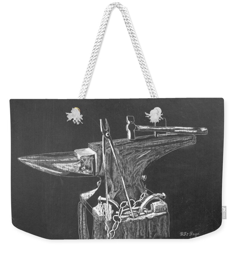 Anvil Weekender Tote Bag featuring the painting Anvil by Richard Le Page