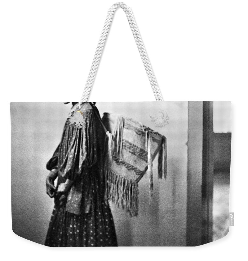 1902 Weekender Tote Bag featuring the photograph APACHE WOMAN, c1902 by Granger