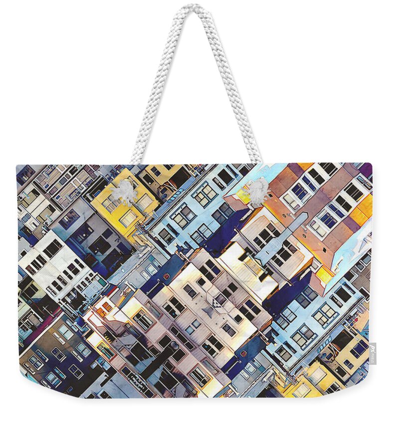 City Weekender Tote Bag featuring the photograph Apartments In The City by Phil Perkins