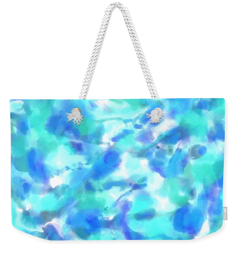 Abstract Weekender Tote Bag featuring the digital art Aqua by Cristina Stefan