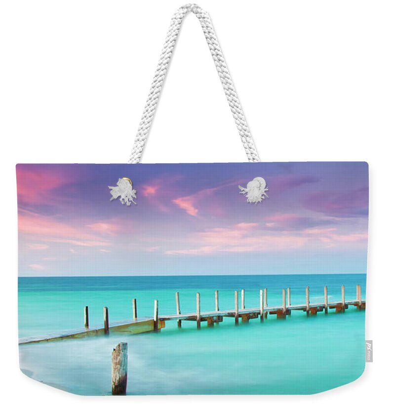 #faatoppicks Weekender Tote Bag featuring the photograph Aqua Waters by Az Jackson