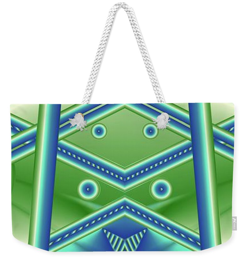 Aquamarine Weekender Tote Bag featuring the digital art Aquamarine by Ron Bissett