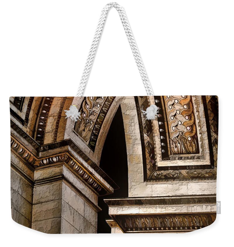 Building Weekender Tote Bag featuring the digital art Arc de Triomphe by Pennie McCracken