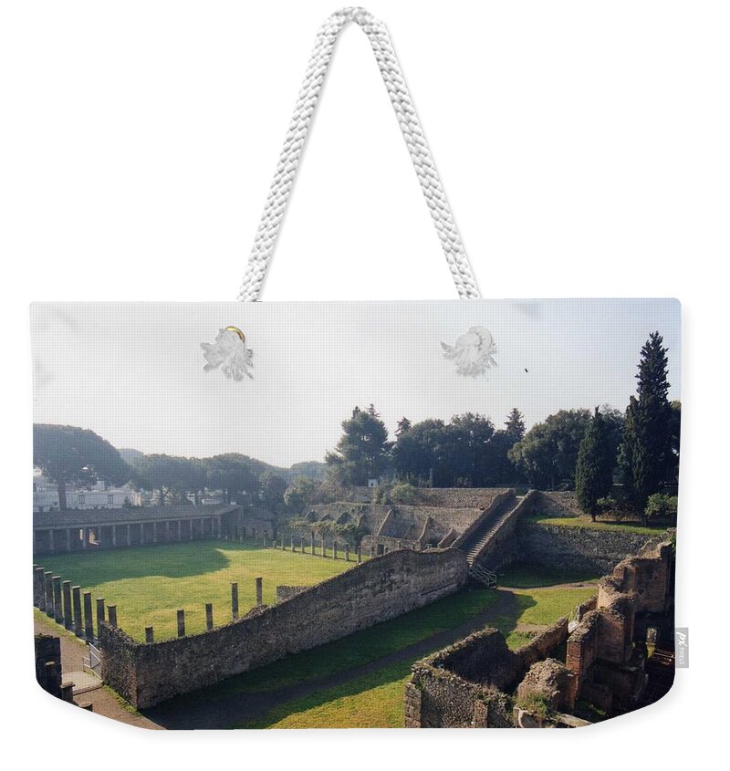 Gladiators Weekender Tote Bag featuring the photograph Arcaded Court of the Gladiators Pompeii by Marna Edwards Flavell
