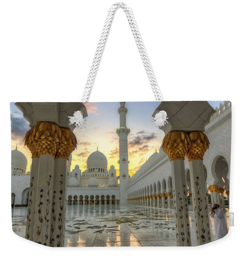 Abstract Weekender Tote Bag featuring the photograph Arch Sunset Temple by John Swartz