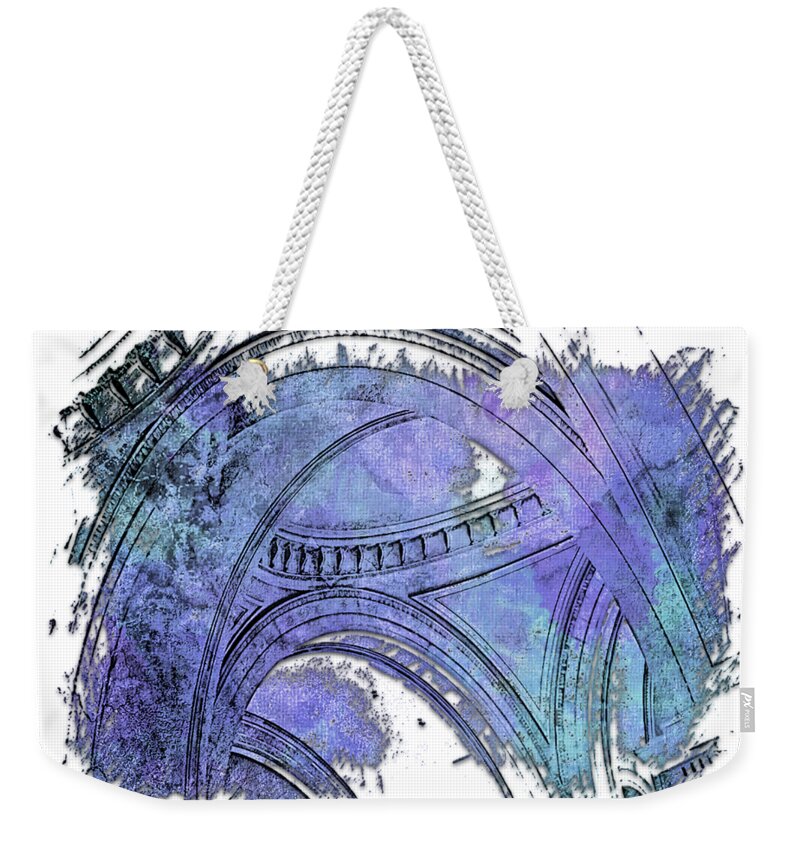 Berry Weekender Tote Bag featuring the photograph Arches Abound Berry Blues 3 Dimensional by DiDesigns Graphics