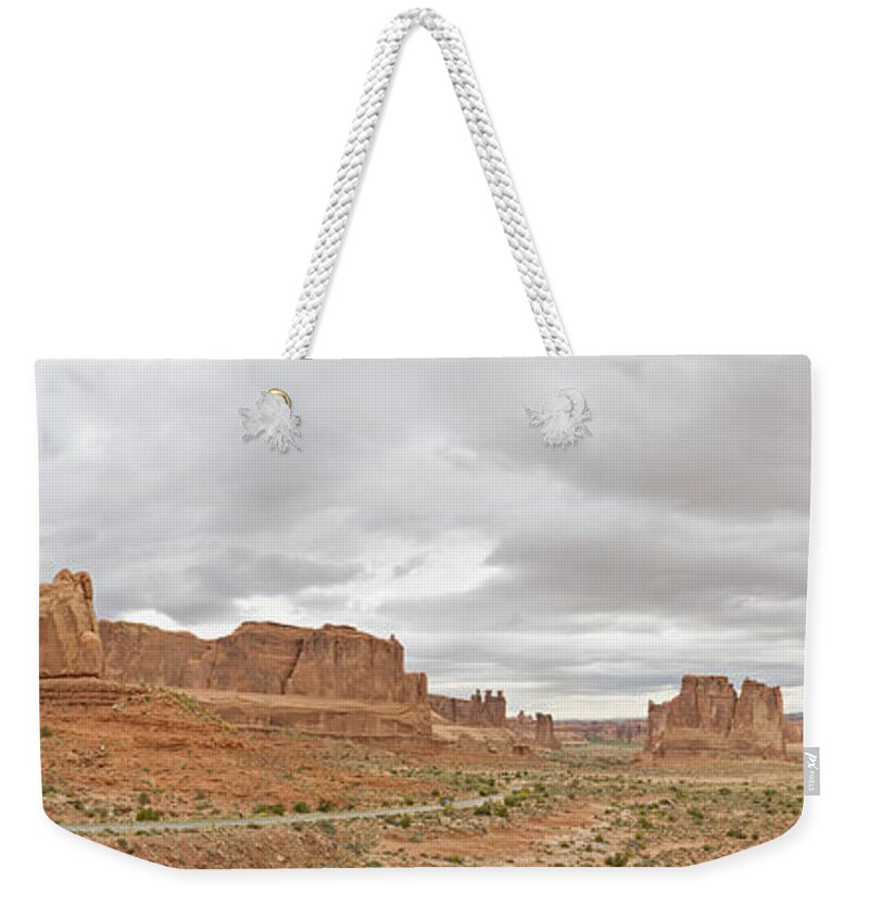 Arches Nat'l Park Weekender Tote Bag featuring the photograph Arches Entry by Peter J Sucy