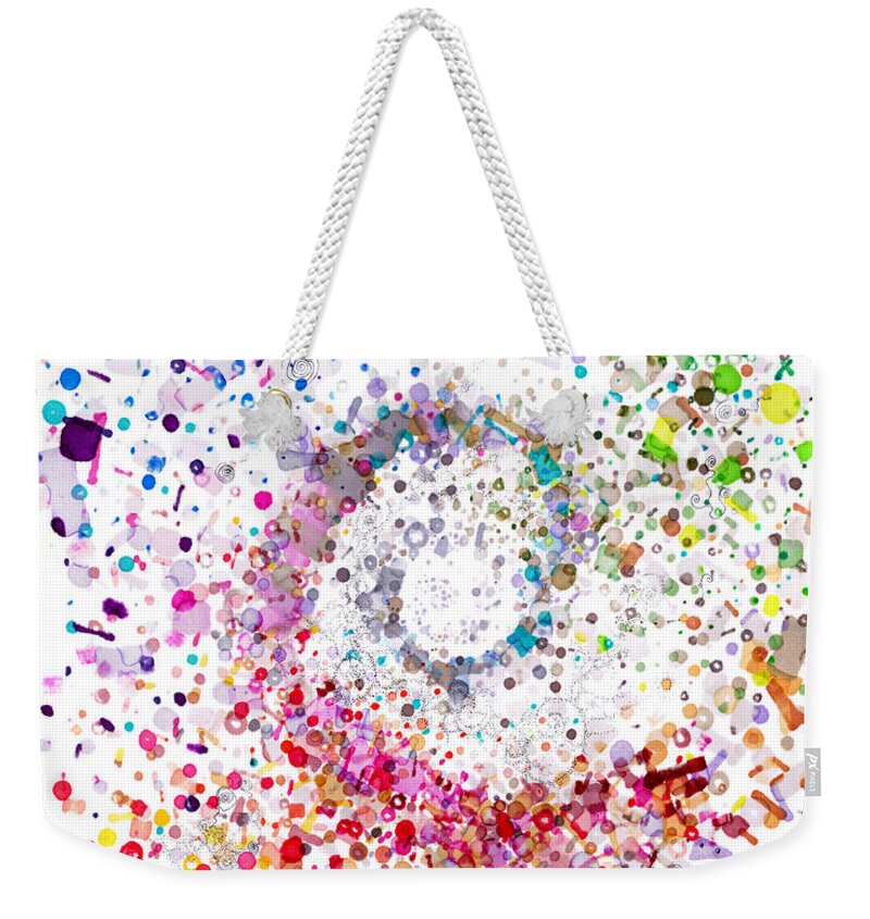 Spiral Weekender Tote Bag featuring the painting Archimedes Chiral by Regina Valluzzi