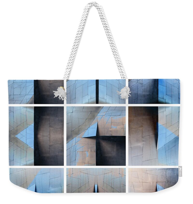 Architecture Weekender Tote Bag featuring the photograph Architectural Reflections Nine-Print Panel by Carol Leigh
