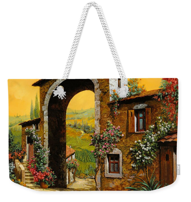 Arch Weekender Tote Bag featuring the painting Arco Di Paese by Guido Borelli