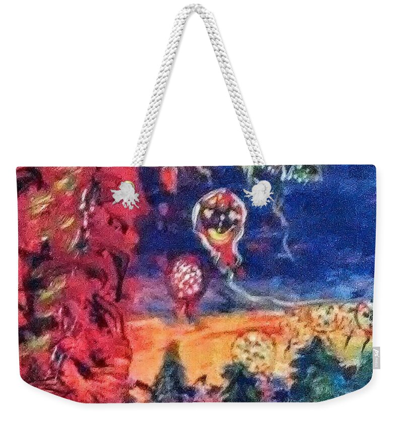 Balloons Weekender Tote Bag featuring the painting Arising Dawn by Suzanne Berthier