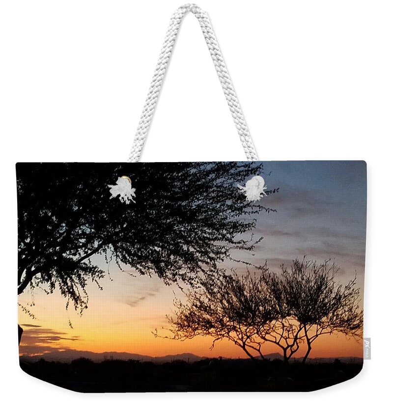 Arizona Weekender Tote Bag featuring the photograph Arizona Sunset by Vic Ritchey